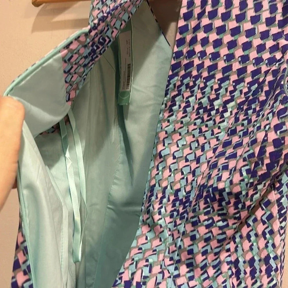 Maggy London Sleeveless Lined Geometric Retro Fit & Flare Dress Petite 0 NWT - Picture 6 of 9